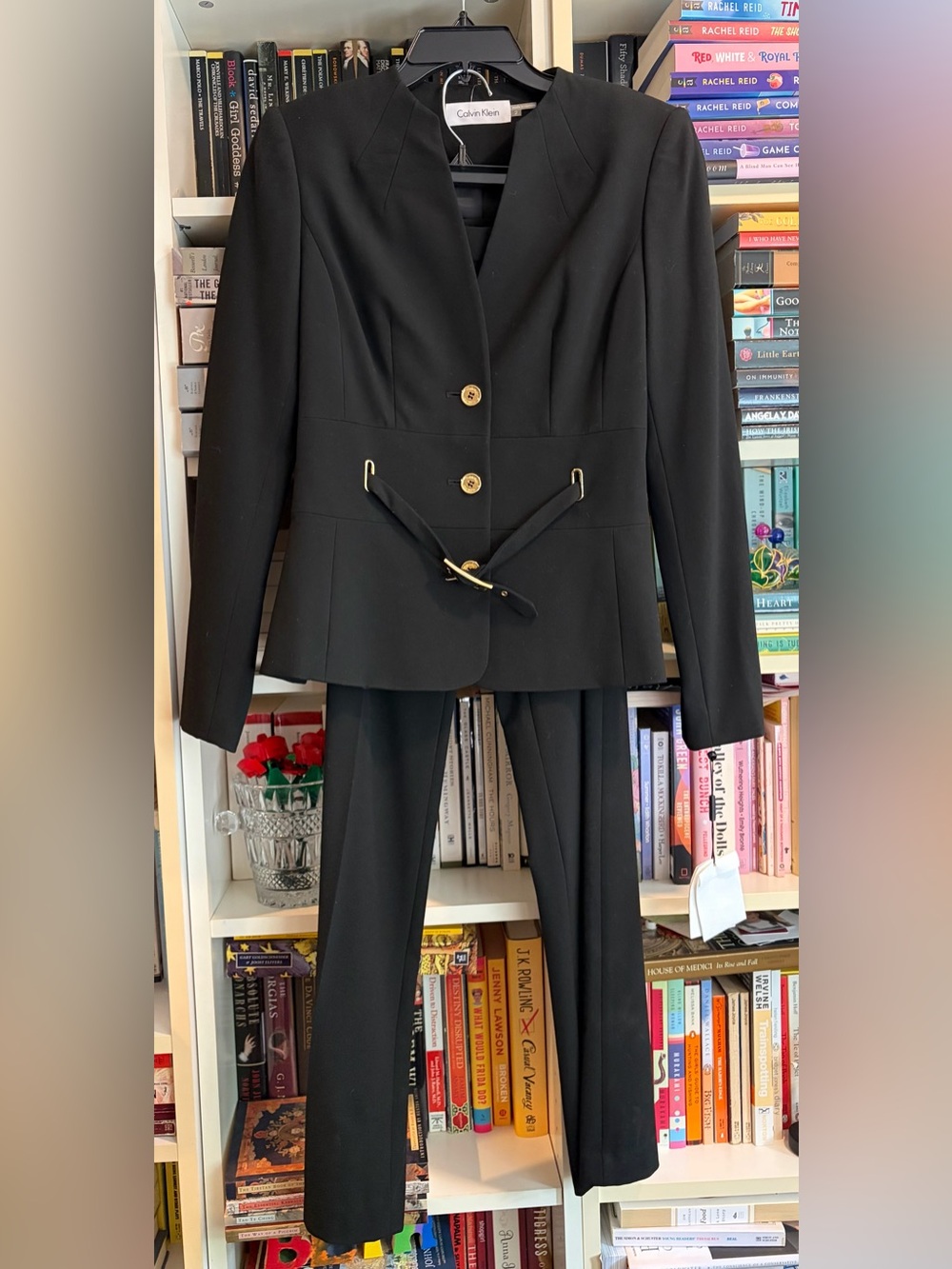 Calvin Klein Black Suit Gold Accents